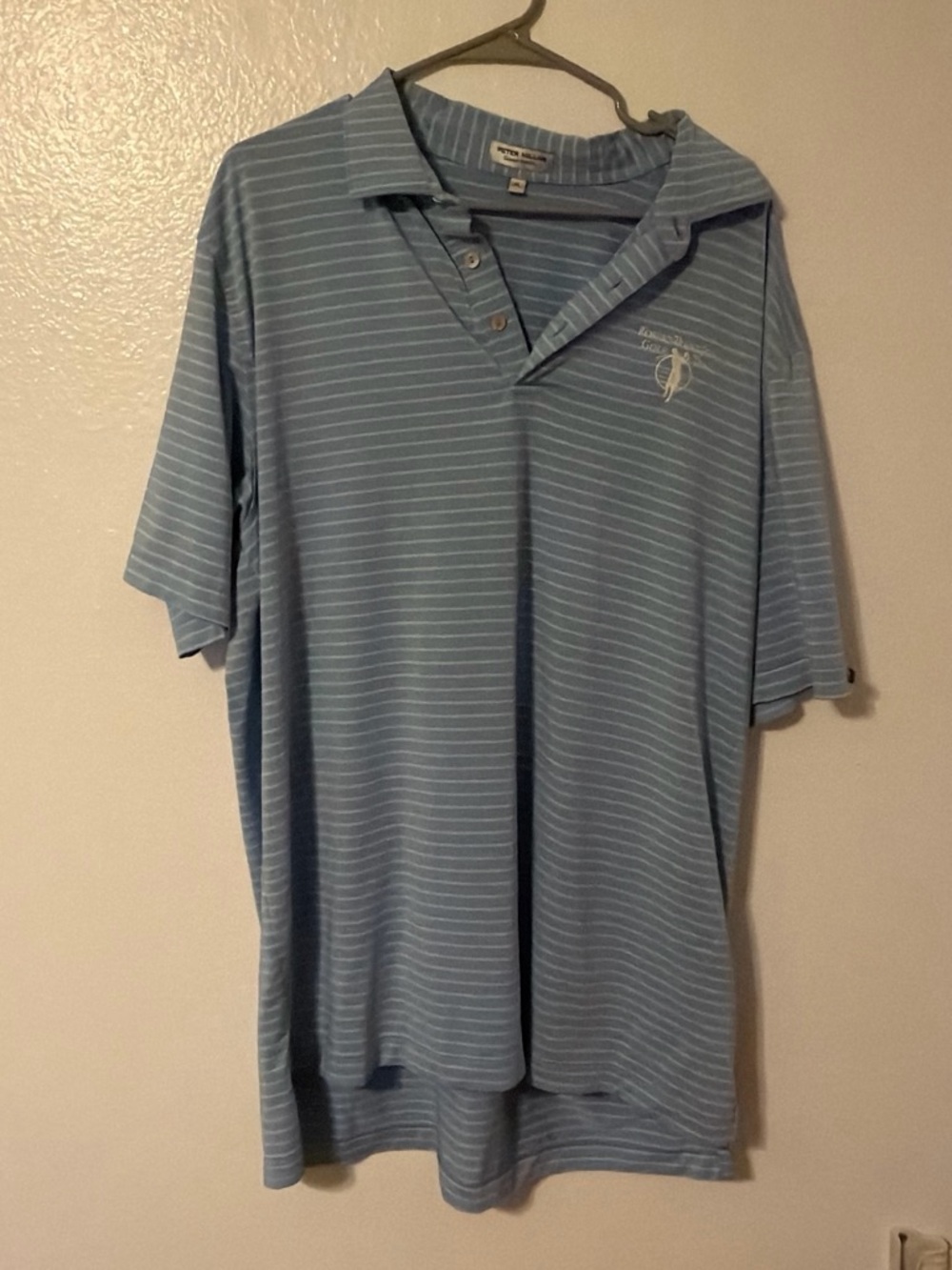 Peter Millar Light Blue Striped Polo